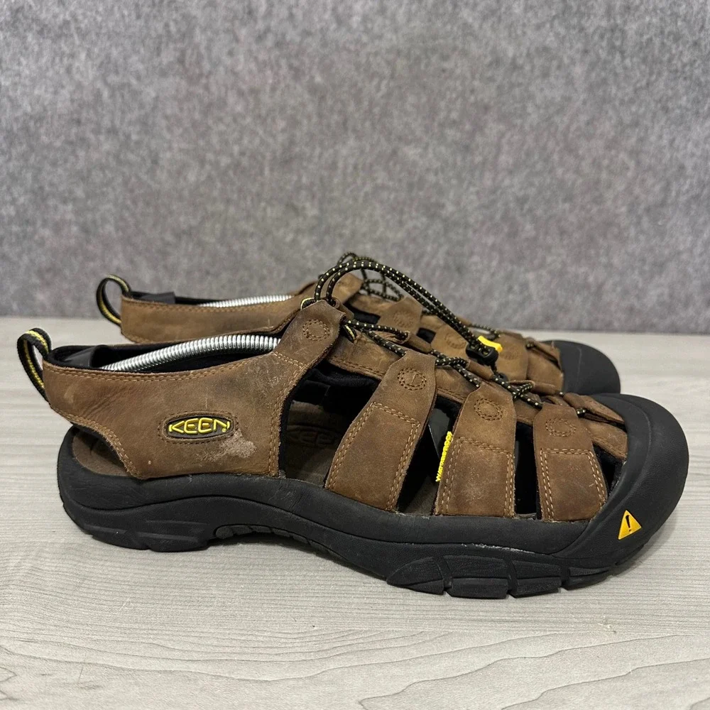 KEEN Newport Sandals Mens 14‎ Brown Bison Leather Waterproof Hiking Shoe